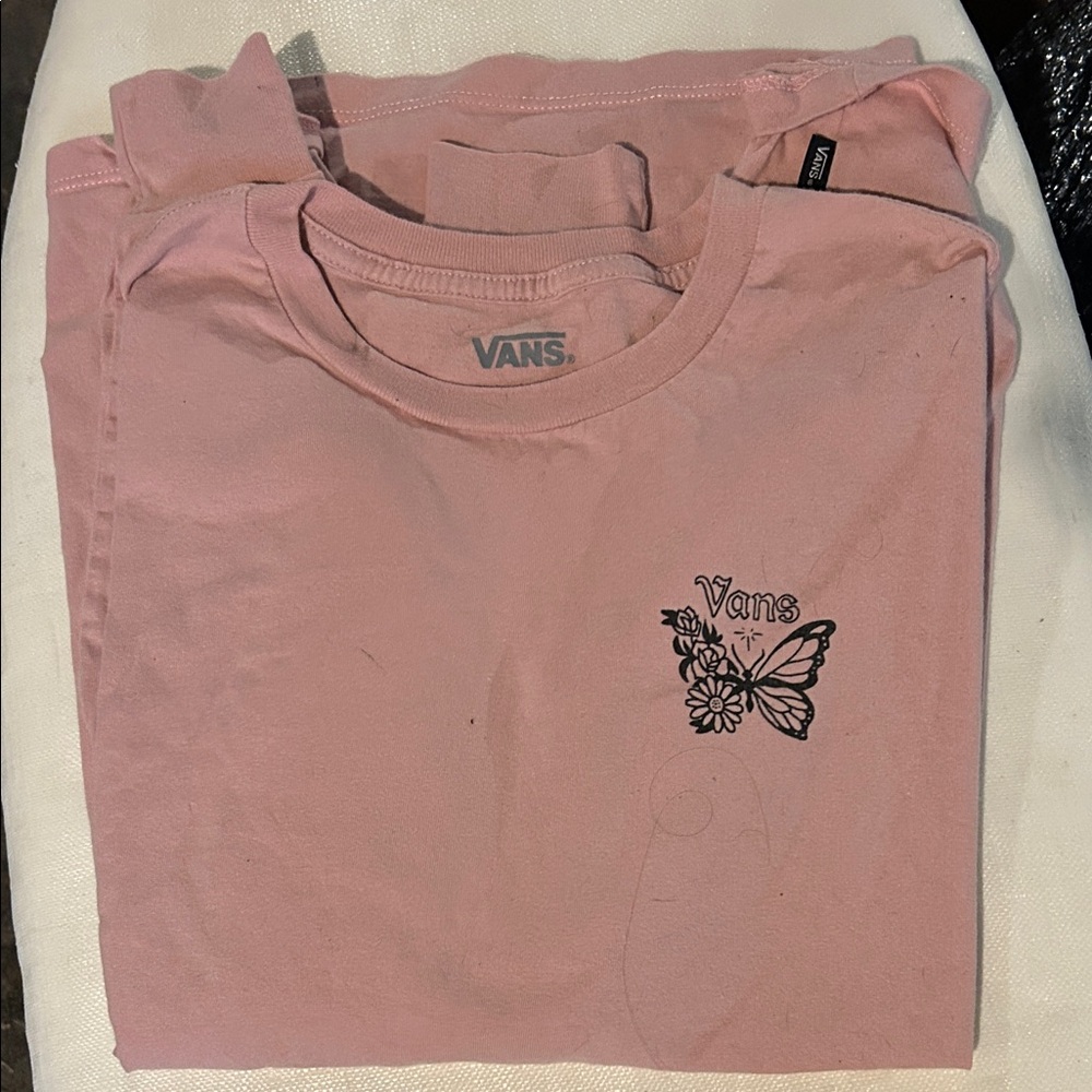 Vans women’s Pink Tee with Butterfly Graphic